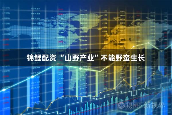 锦鲤配资 “山野产业”不能野蛮生长