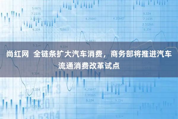 尚红网  全链条扩大汽车消费，商务部将推进汽车流通消费改革试点